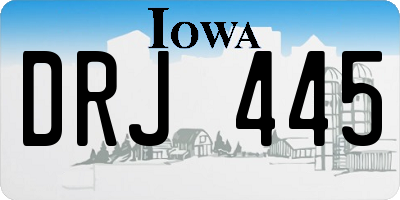 IA license plate DRJ445