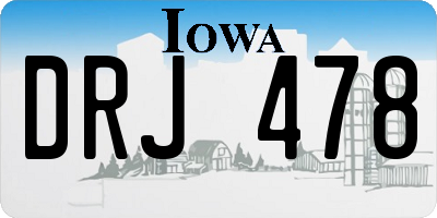 IA license plate DRJ478