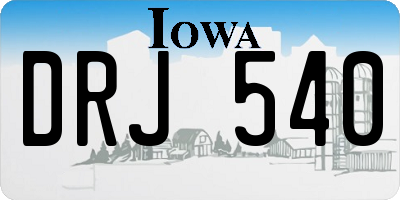 IA license plate DRJ540