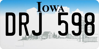 IA license plate DRJ598
