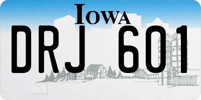 IA license plate DRJ601