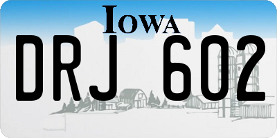 IA license plate DRJ602