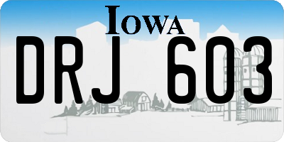 IA license plate DRJ603