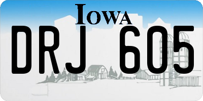 IA license plate DRJ605