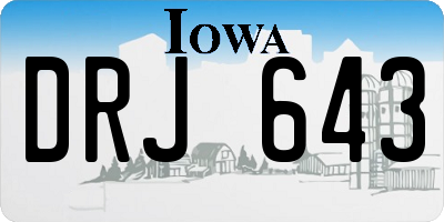 IA license plate DRJ643