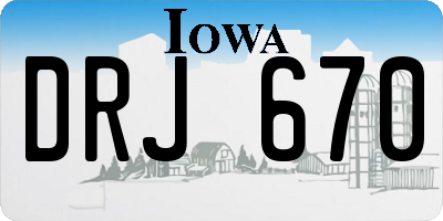 IA license plate DRJ670