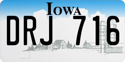 IA license plate DRJ716