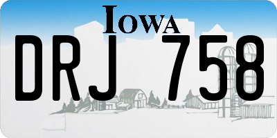 IA license plate DRJ758