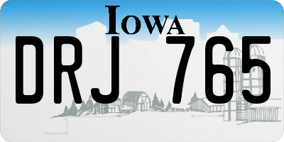 IA license plate DRJ765
