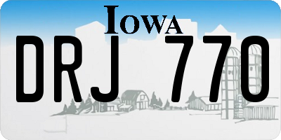 IA license plate DRJ770