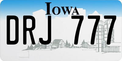 IA license plate DRJ777