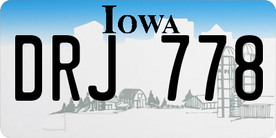 IA license plate DRJ778