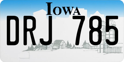 IA license plate DRJ785
