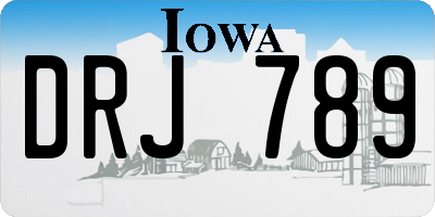 IA license plate DRJ789