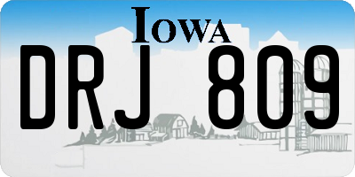 IA license plate DRJ809