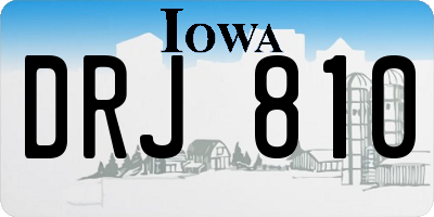 IA license plate DRJ810
