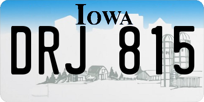 IA license plate DRJ815