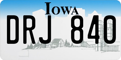 IA license plate DRJ840