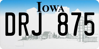 IA license plate DRJ875