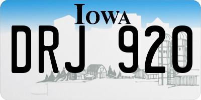 IA license plate DRJ920