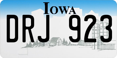 IA license plate DRJ923