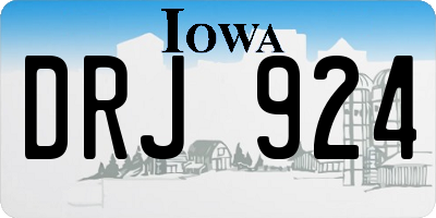 IA license plate DRJ924