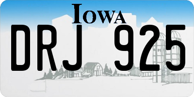 IA license plate DRJ925