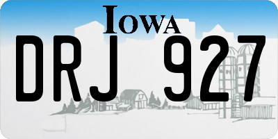 IA license plate DRJ927