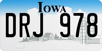 IA license plate DRJ978