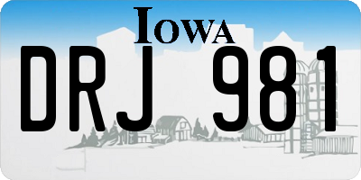 IA license plate DRJ981
