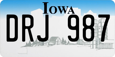 IA license plate DRJ987