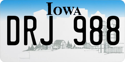 IA license plate DRJ988