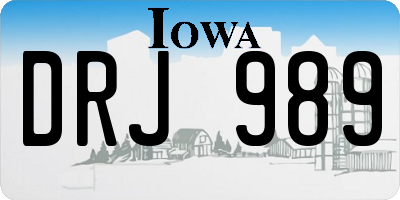 IA license plate DRJ989