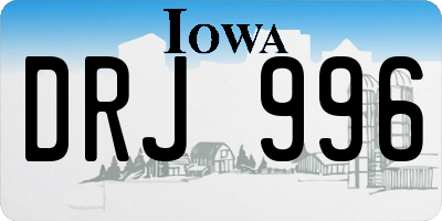 IA license plate DRJ996