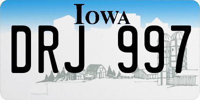 IA license plate DRJ997