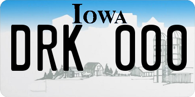 IA license plate DRK000
