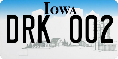 IA license plate DRK002