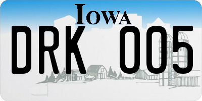 IA license plate DRK005