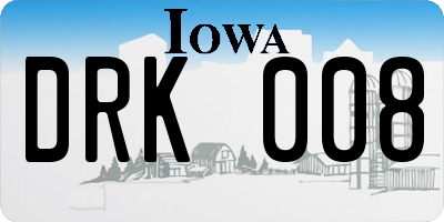 IA license plate DRK008