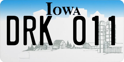 IA license plate DRK011
