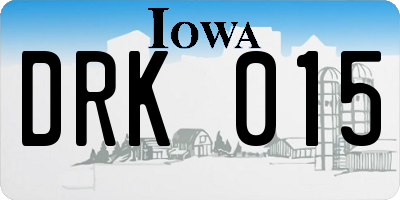 IA license plate DRK015