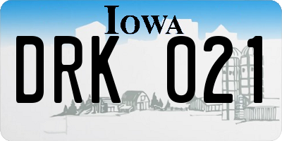 IA license plate DRK021