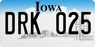 IA license plate DRK025