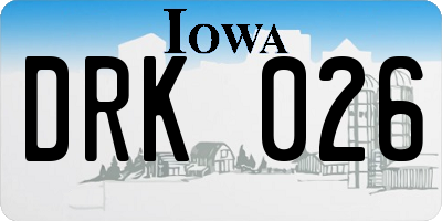 IA license plate DRK026