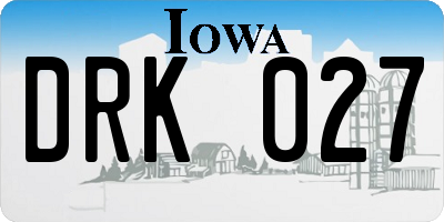 IA license plate DRK027