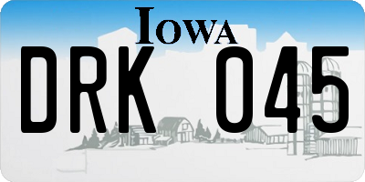 IA license plate DRK045