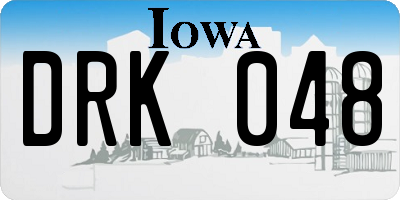 IA license plate DRK048
