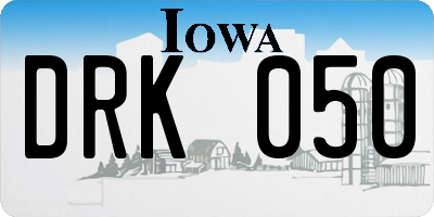 IA license plate DRK050