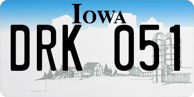 IA license plate DRK051