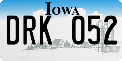 IA license plate DRK052